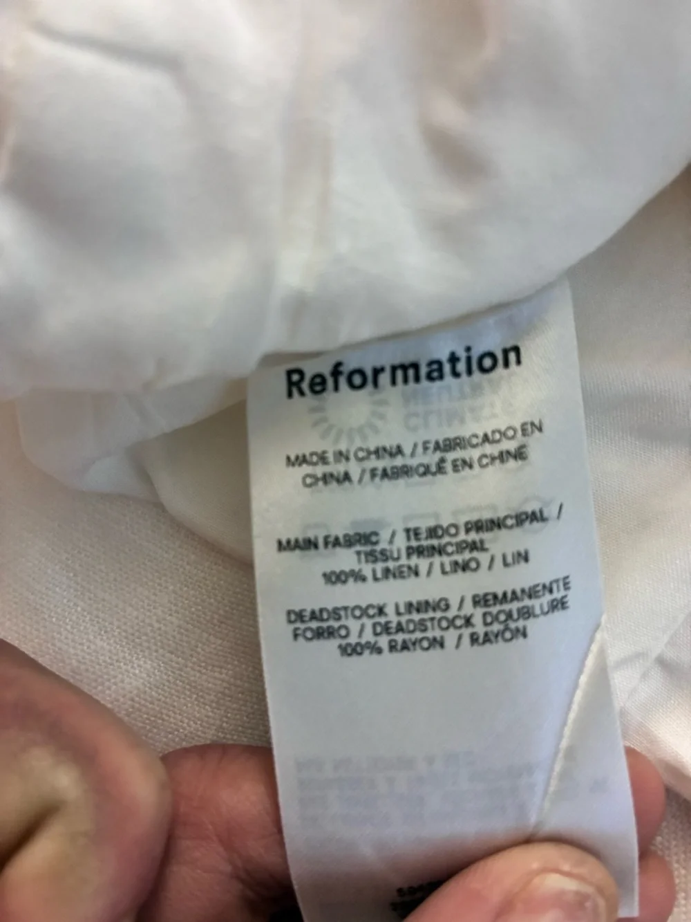 Reformation White Linen Matching Set-Sleeveless top and Mini Skirt-Size 6